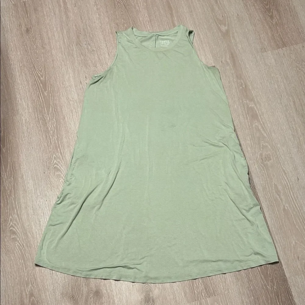 Time & Tru Mint Super Soft Women's Sleeveless Tank Dress